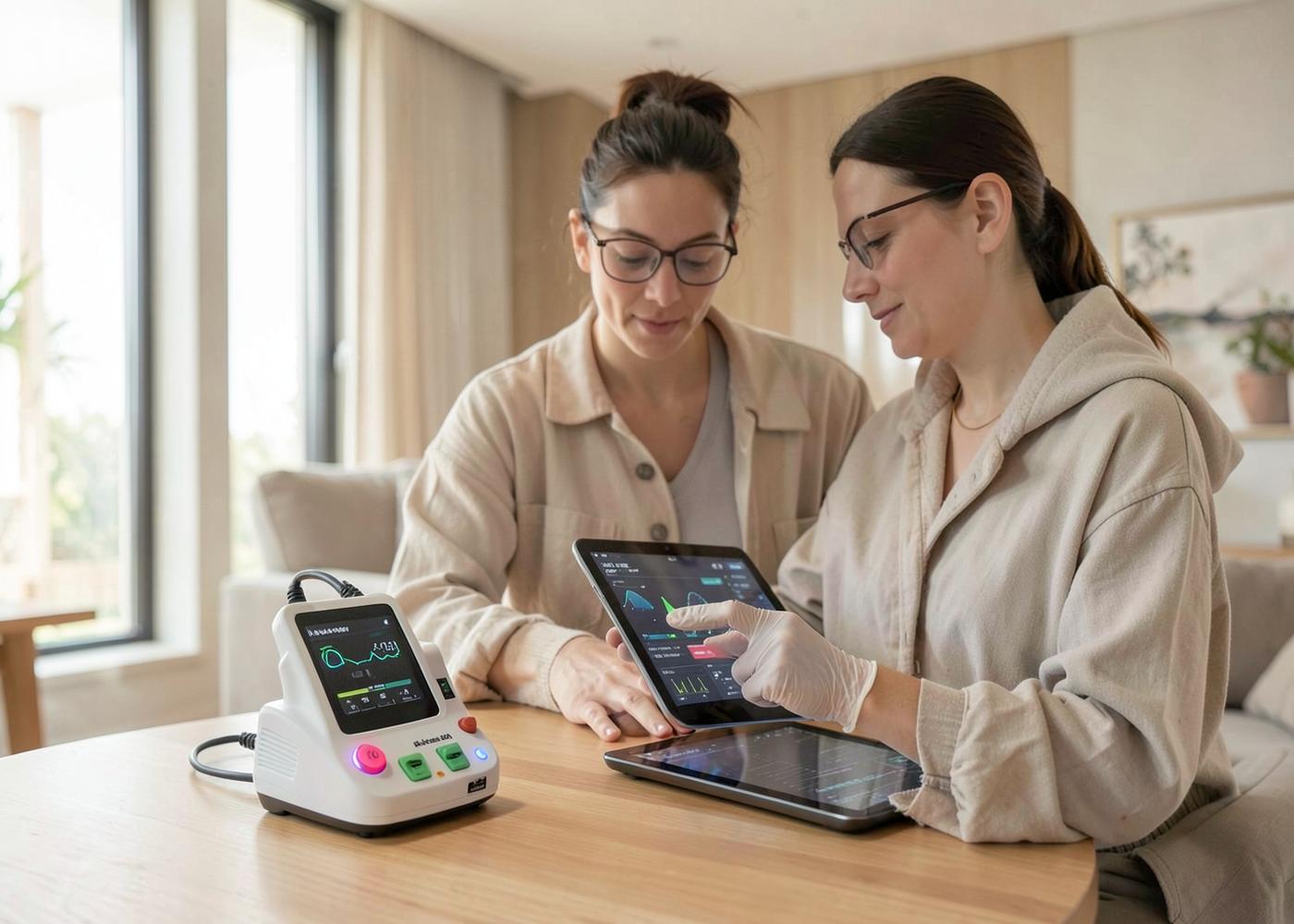 Indoor air quality testing results reviewed with a homeowner in Manhattan Beach, CA
